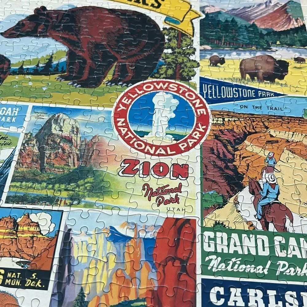 VintageLook National Parks 🏞️🌲Puzzle 🧩 1000 pieces! Gorgeous hues! Good times!
